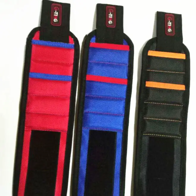 Quality New Version with Two Pocket Factory Price Oxford Magnetic Tool Holder Wristband with Strong Magnets in Stock