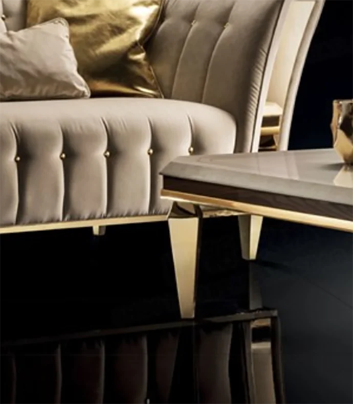 
Italian original 1:1 design royal 3 seater sofa Gold steel velvet sofa 