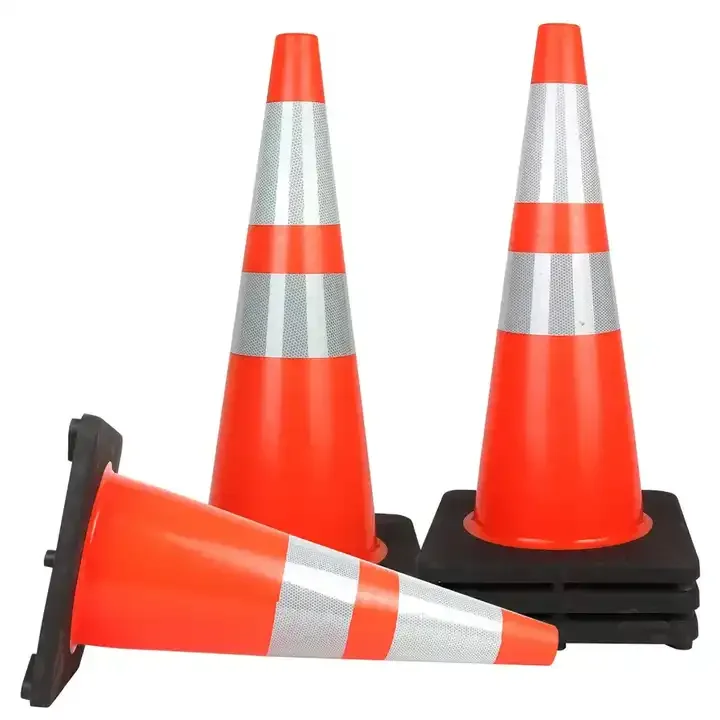 90 cm high quality durable reflective cone PVC rubber barricade warning cone