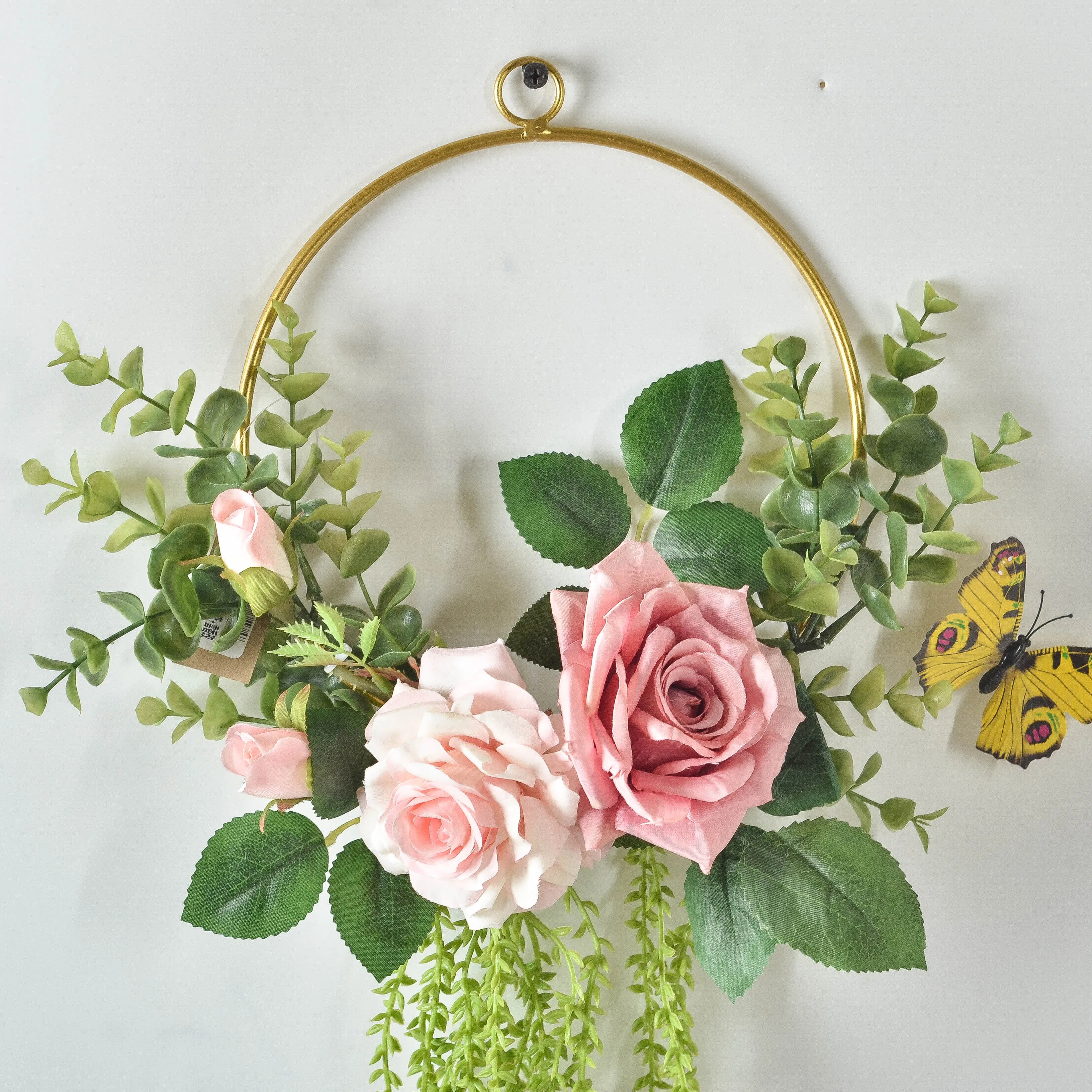 Hot Flower Garlands Creative Tapestry Wreaths Round Golden Geometric Wall Hanging Corridor Decoration Winice New Rose powder