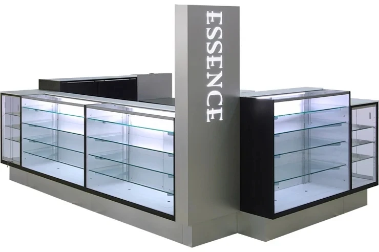 Черный Ювелирный Киоск разработан с витриной ювелирных изделий стеклянная подставка для продажи