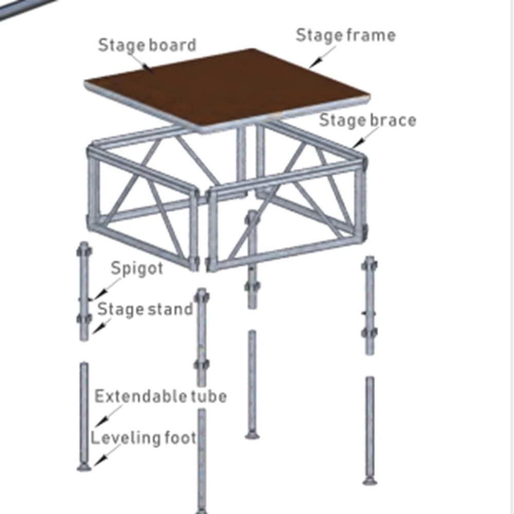 used indoor/outdoor clear glass acrylic stage performance staging for sale