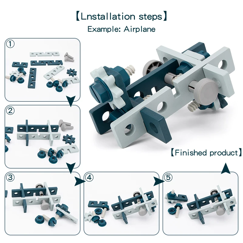 Newest construction play tool toy kid shape matching screw nut toys pretend wooden children toolbox toy