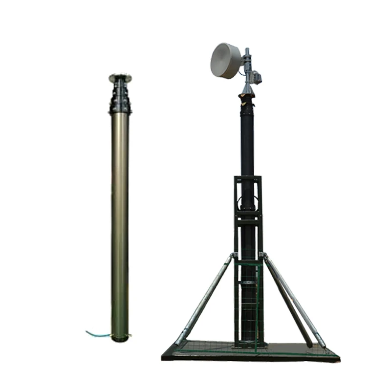 5m 150kgs top loading pneumatic military antenna ham radio mast video