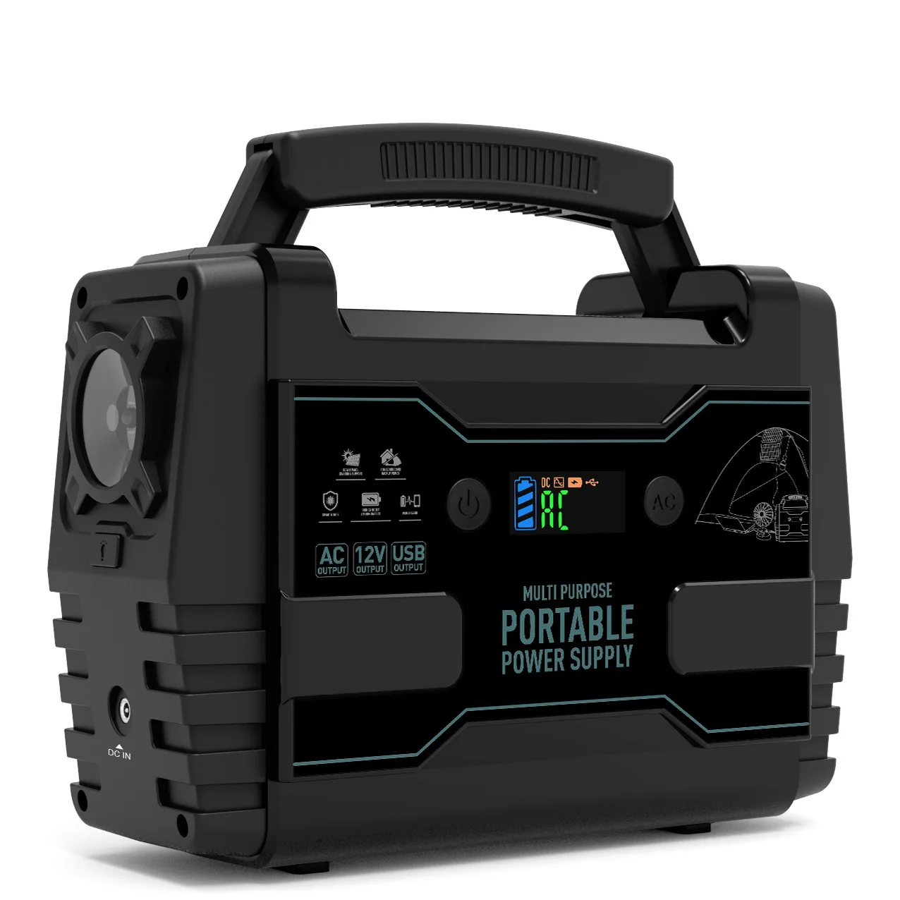 155Wh 42000mAh 150W Camping Solar Generators Lithium Battery Power Supply with 110V/200W AC Outlet  LED Flashlight