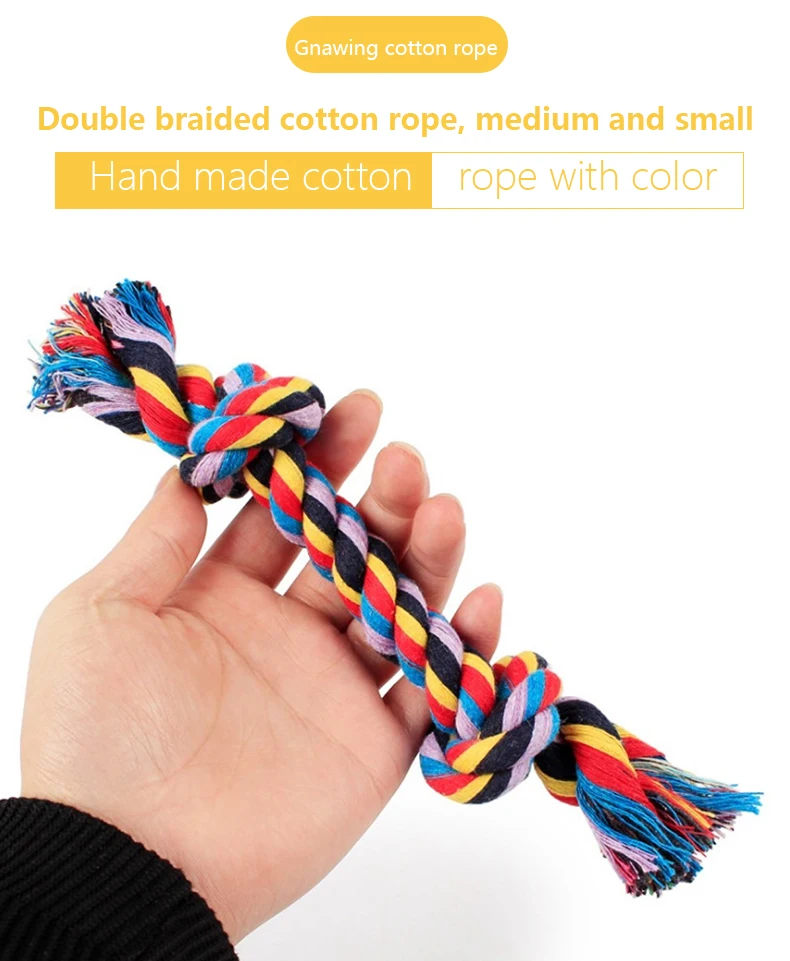 
Wholesale Pet Training Bite Braided Knots Cotton Rope Dog Chew Toys chew toys with cotton rope 