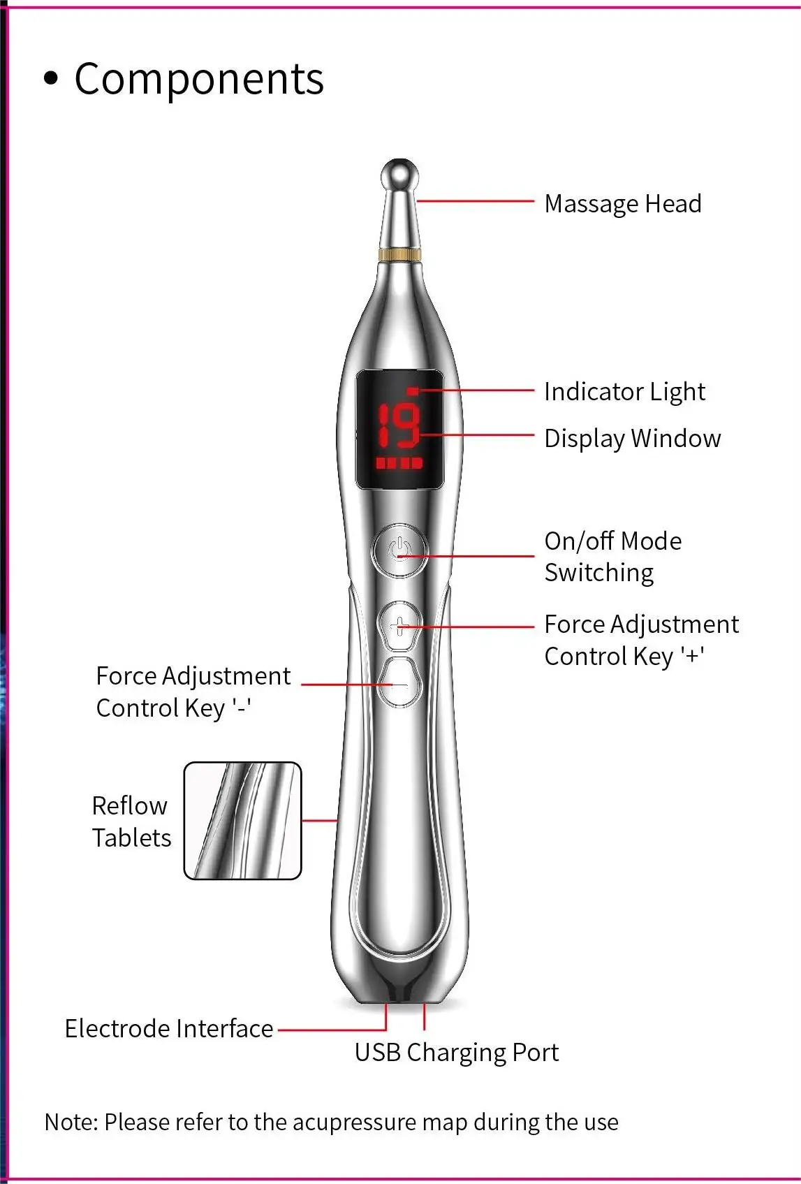 Acupuncture Pen,5-in-1electronic Acupuncture Pen Pain Relief Therapy Rechargeable Powerful Meridian Energy Massage Pen