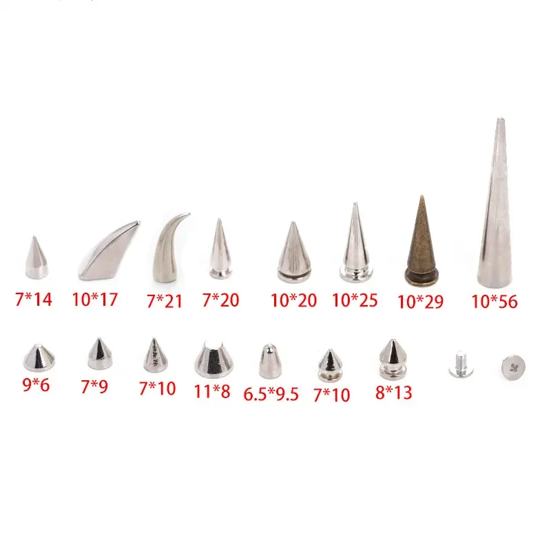 Factory Conical Tree Screw Back Spike Stud Punk Studs Custom 7 mm Cone Shape Rivet studs With Screw Spikes