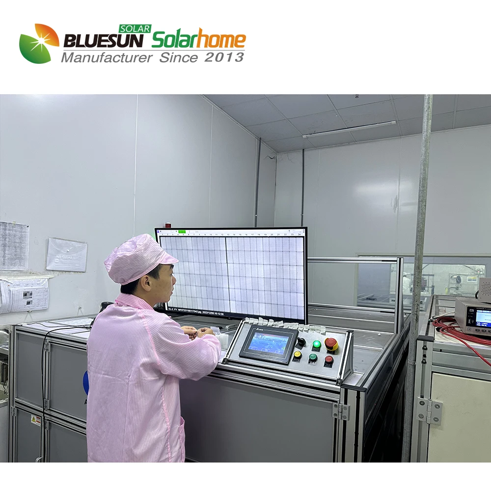 Bluesun hot sale 610w solar panel double black half cell topcorn solar panel  high efficiency