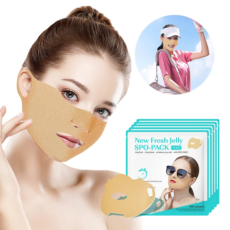 Moisturize Jelly Facial Golf Masks Wholesale Hydrogel Collagen Skin Care Peel Off Beauty Anti-uv Outdoor Sport Sheet Crystal