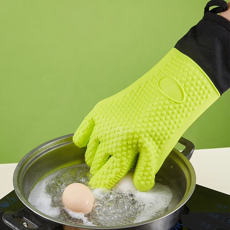 Heat Resistant Kitchen Perfection Silicone Smoker Microwave  Oven Gloves For Baking
