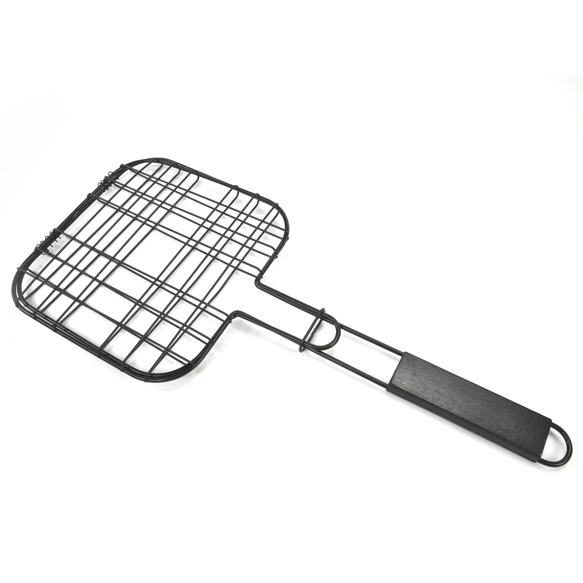 Portable Vegetables Shrimp Wire Mesh Carbon Steel Baking BBQ Grill Basket