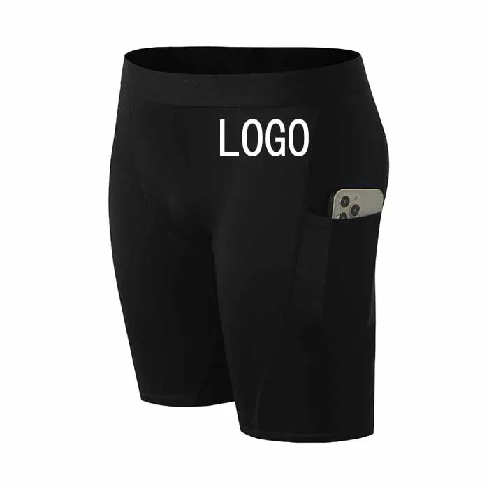 Mens Compression Shorts Gym Running Short Tights Breathable Fitness Workout Shorts with Phone Pockets shorts for men fitness