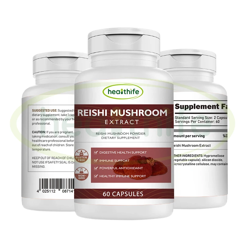 Healthife OEM Supplement Ganoderma Lucidum Extract Reishi Mushroom Capsules