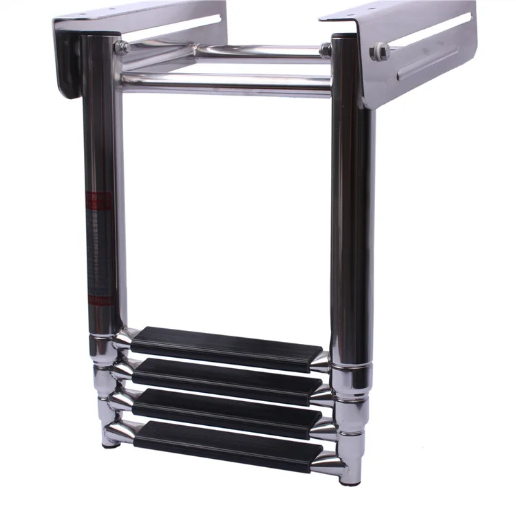 Морское оборудование, 316 лестница из нержавеющей стали с двумя трубчатыми ступенями, 4 ступеньки, лестницы для лодки-понтона