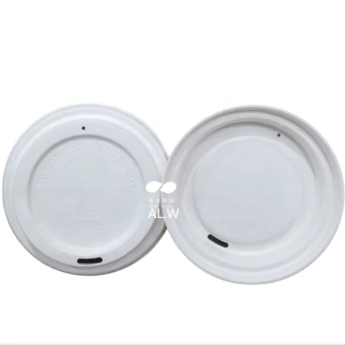 Plant fiber sugarcane lid bagasse coffee cup paper lid biodegradable coffee cup lid