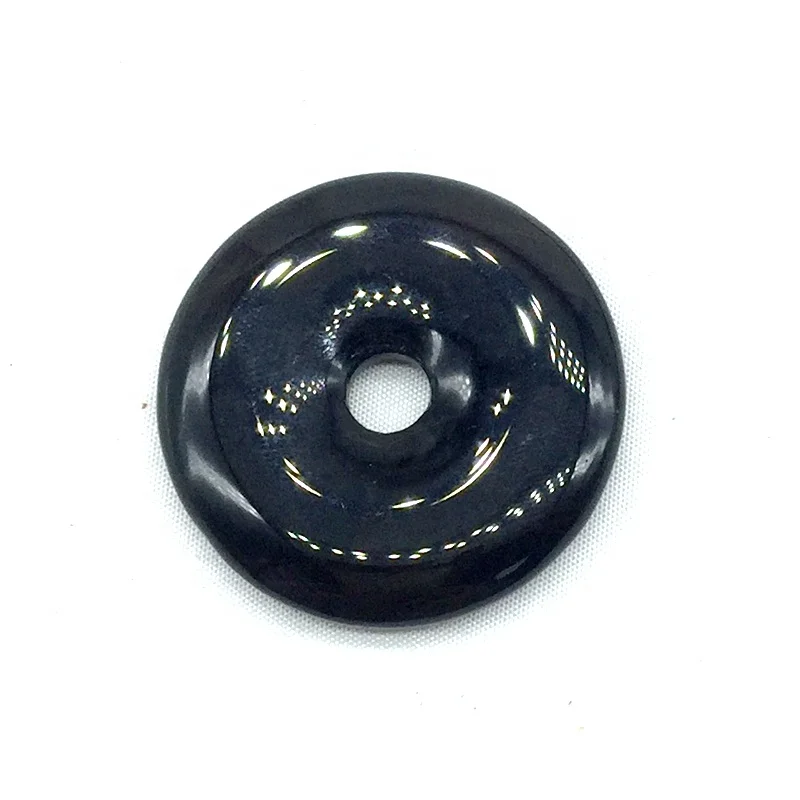 Nature Stone Bead Pendant Donut Charm Round Circle for DIY Jewelry Making Supplies Lava Jaspers Jade Tiger Eye Necklace Pendants