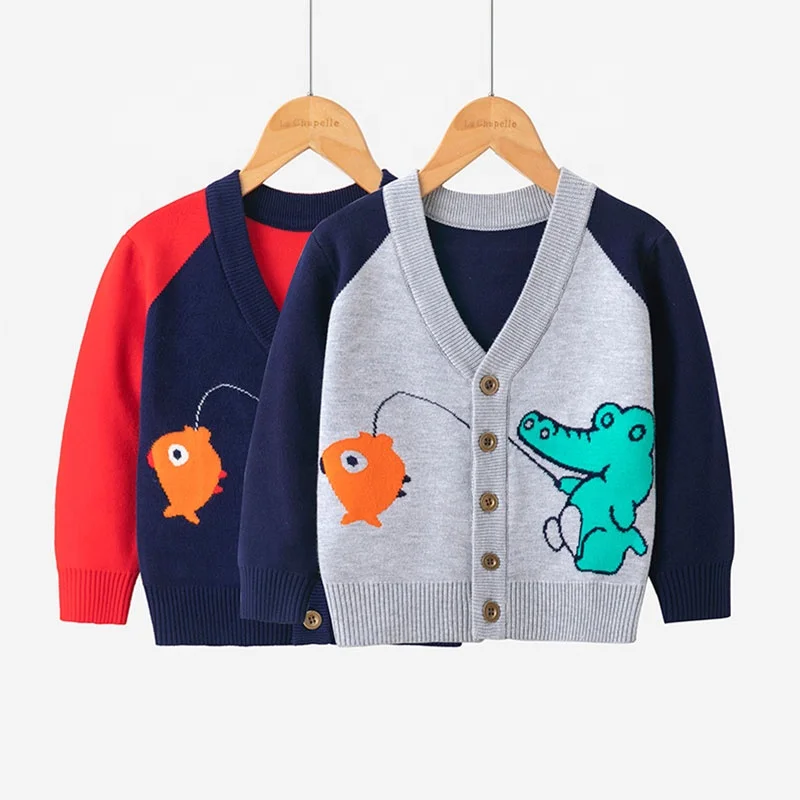 Новинка, зимний детский вязаный кардиган в европейском и американском стиле с мультяшным рисунком, свитер для мальчиков, пальто для детей, одежда