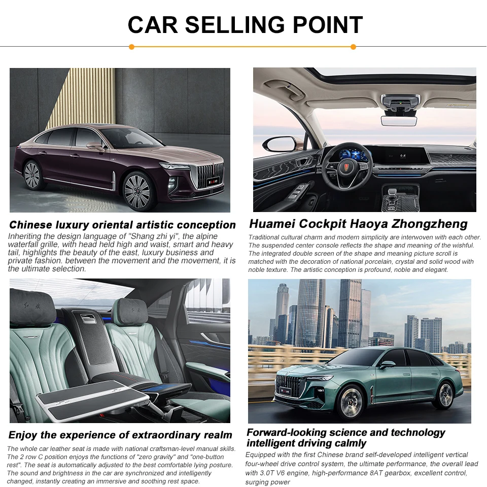 Import Hongqi H9 Good Quality Electric Car For Adults From China Wholesale Luxury Hybrid New Energy Vehicles