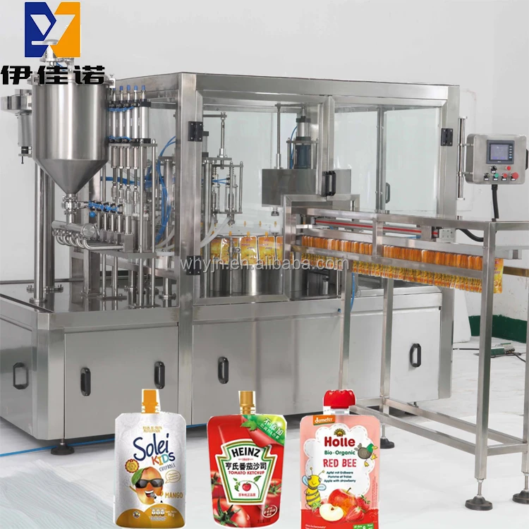 Tahini Sesame paste Chilli Paste Oil Ketchup 2 4 6 8 Nozzles stand up Spout Pouch Automatic Filling Capping Machine