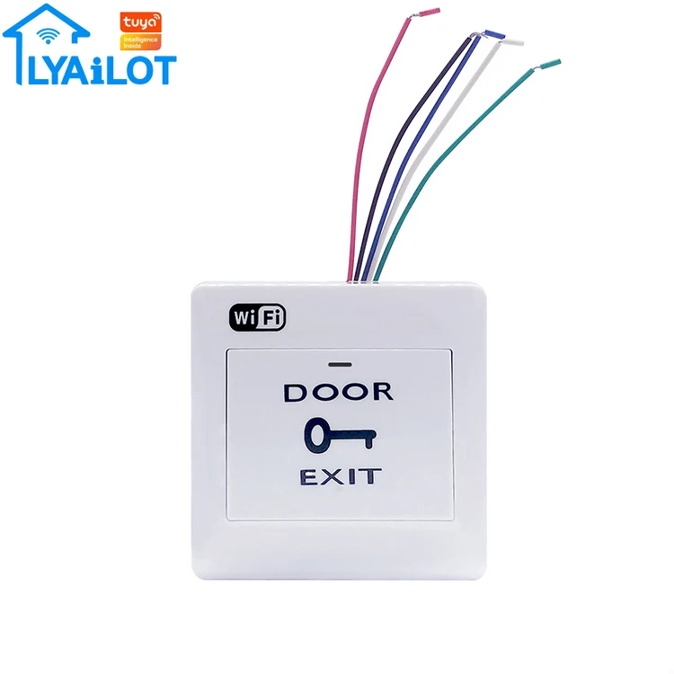 DC 3V Tuya Wifi Smart Switch Door Exit Push Release Button Smart Switch For Access Control System Smart Life App Remote Control