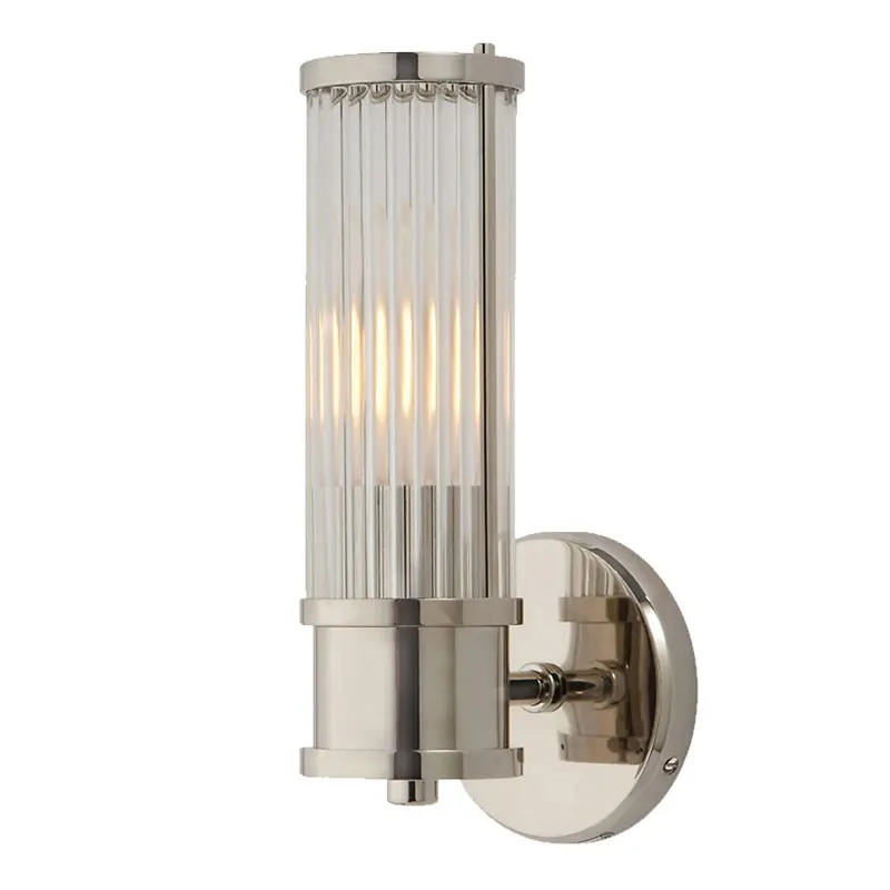 High-end Classic Style Hand Dying Antique Brass Finish Single Holder Glass Wall Sconce Light Corridor Bedside Wall Lamp