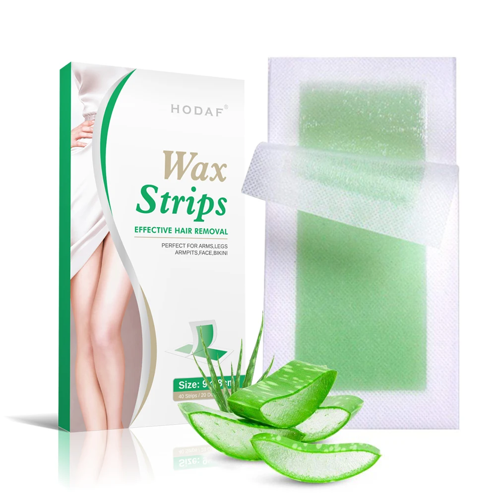 Private Label Hair Removal Cold Wax Strips Disposable Depilatory Wax Strips For Women Summer Use