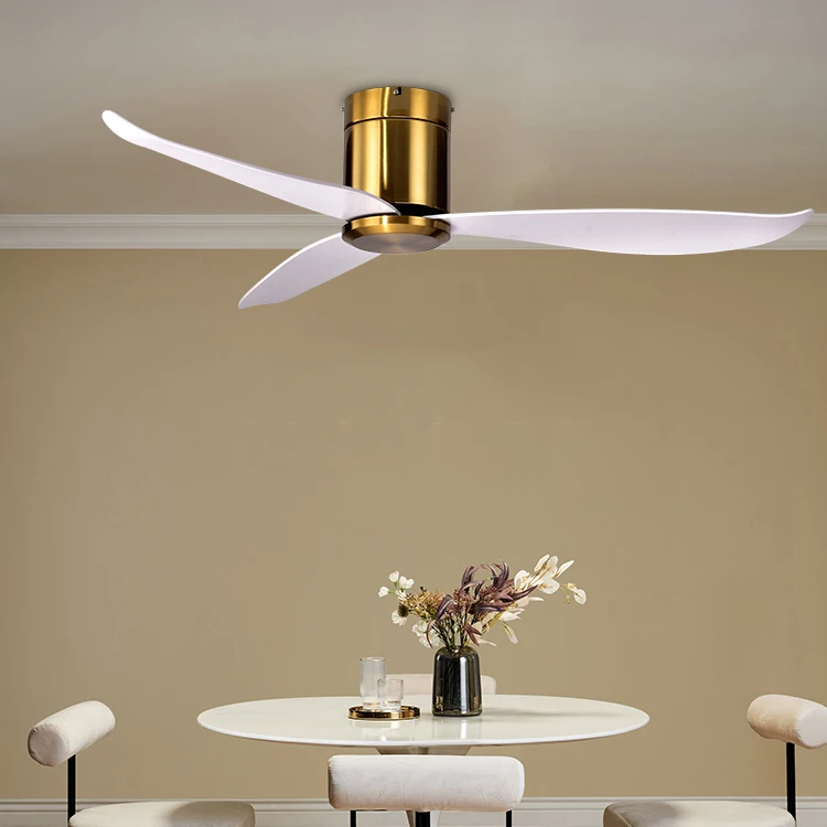 Factory Wholesale White Silent Pure Copper Motor ABS 3 Blades BLDC 220 Volt Modern Ceiling Fan