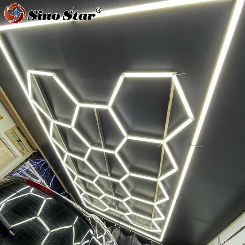 2023 Good Price Factory Direct Ceiling Car Repair Shop Garage Light Led Hexagonal Parking Lot Ceiling Light ET1028