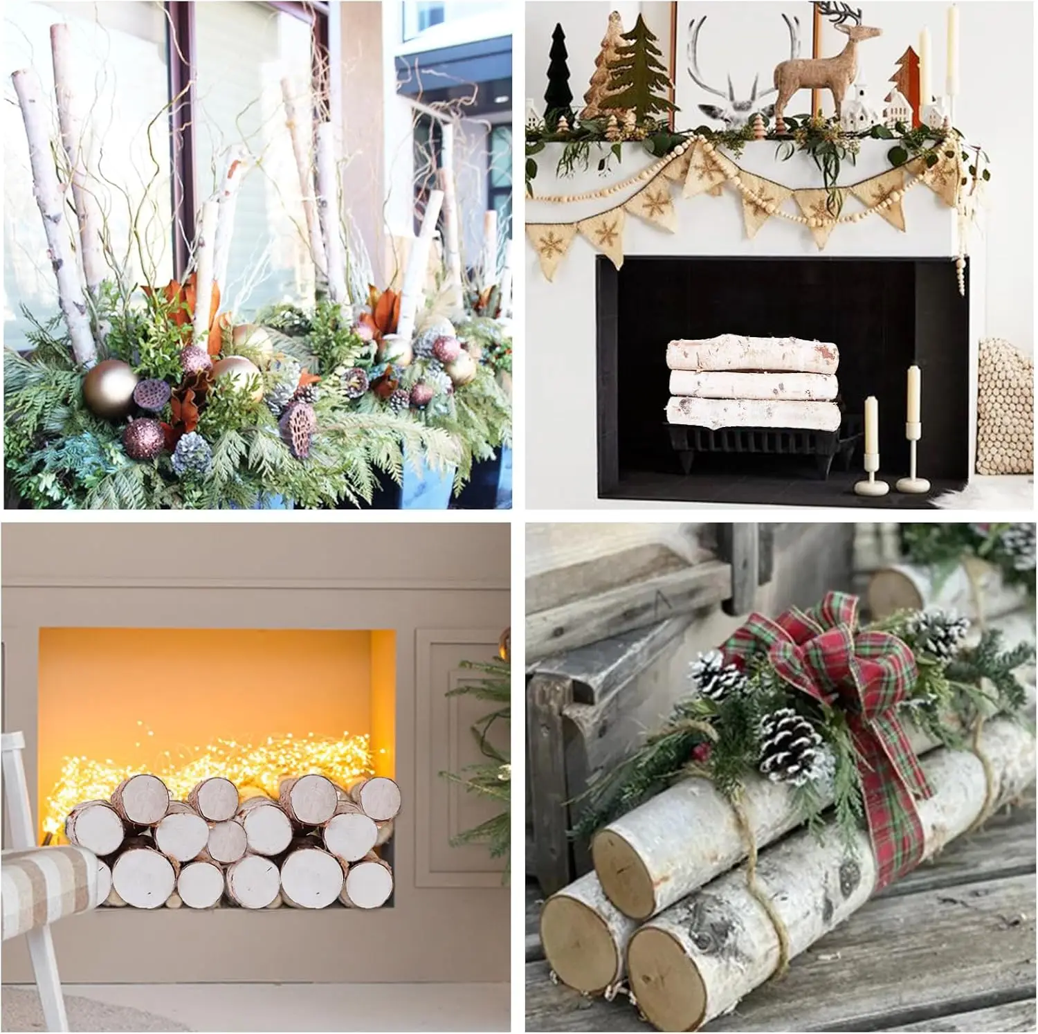 Wholesale Decorative Natural Birch Log Crafts,DIY,White Birch Logs for Fireplace Decor Firewood