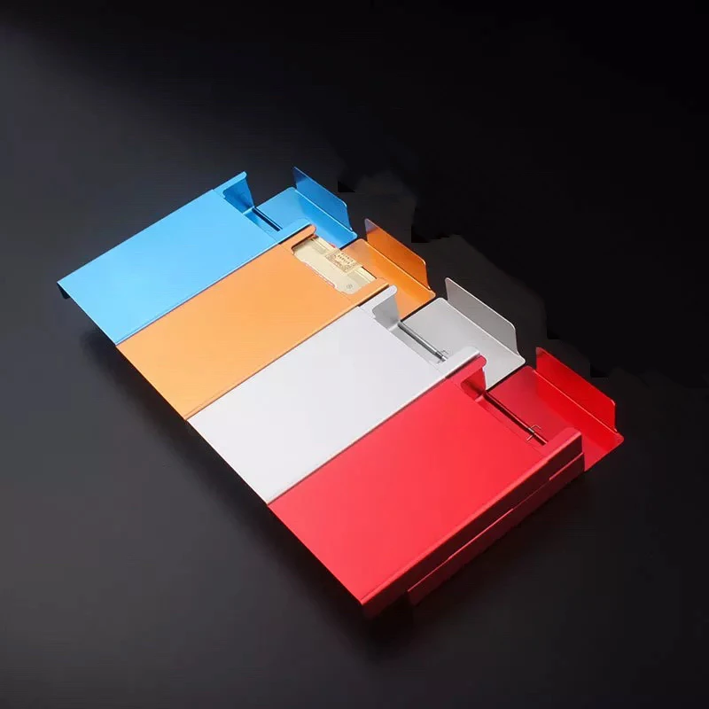 Fancy Fashion Portable Pocket Metal Aluminum Men Cigarette Case Slide Push Open With Customized Engraved Logo For Souvenir Gift