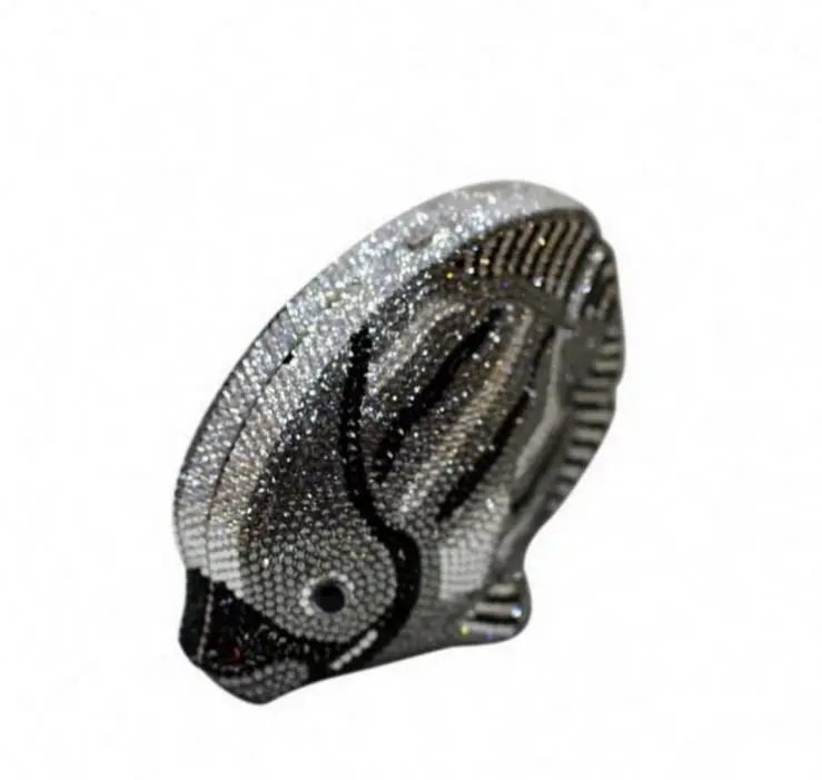 New Design Luxury Crystal Clutches Bags Rhinestone Clutch Bag  Fish Shape Clutch Handbags Wedding Party Purse