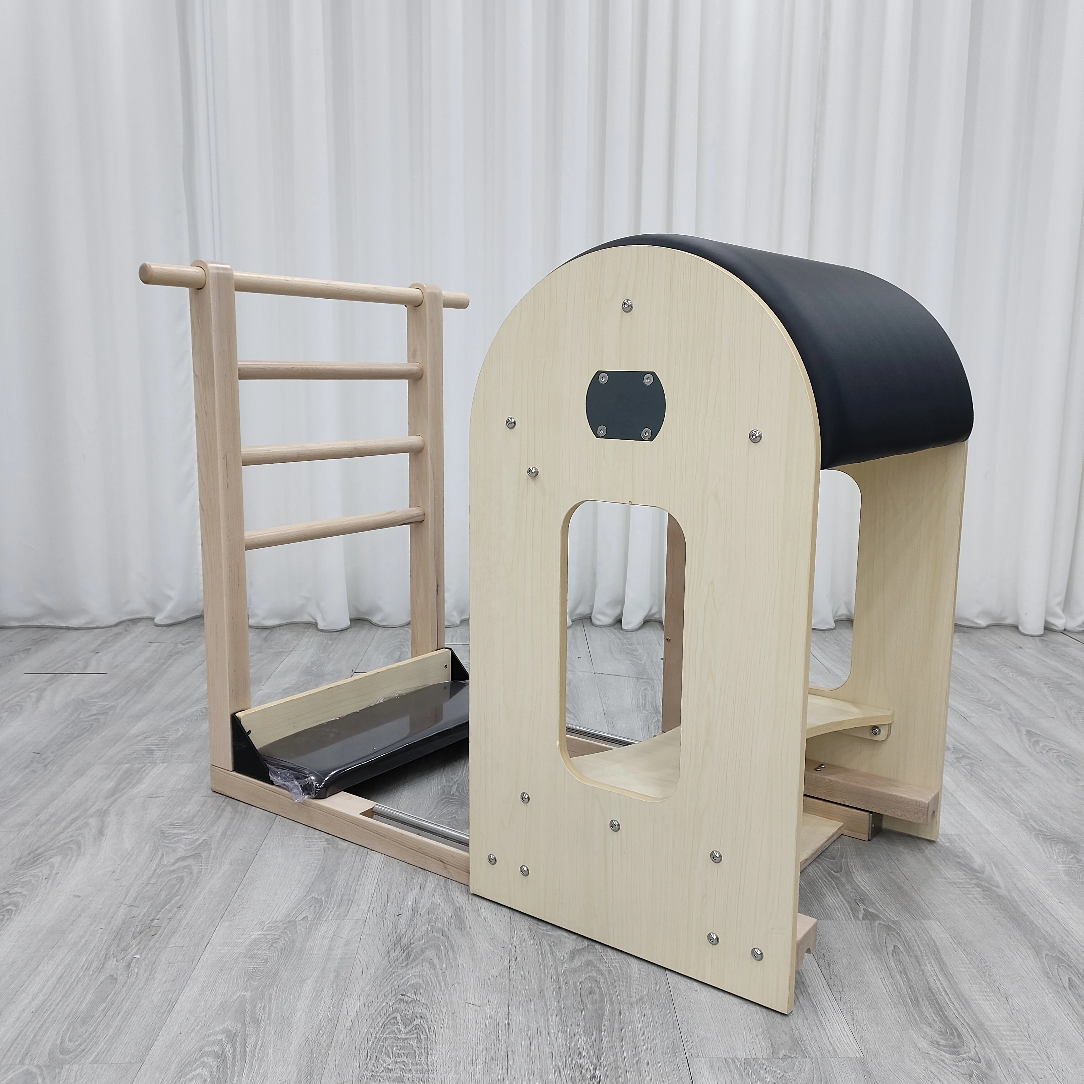 Pilates Exercise Equipment Fitness Machine Adjustable Maple Barrel Wooden Pilates Reformer Ladder Barrel