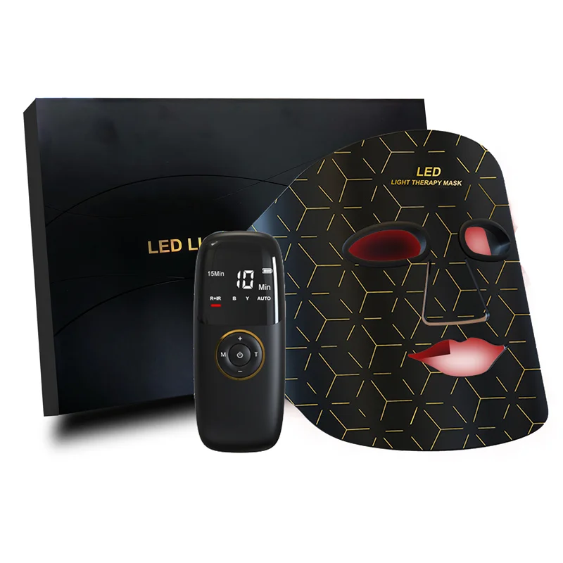 4 colors LED Face Mask Red therapy light Silica Gel Neck Photon Light Silicone Face Lift Mask Led Light Therapy beauty device