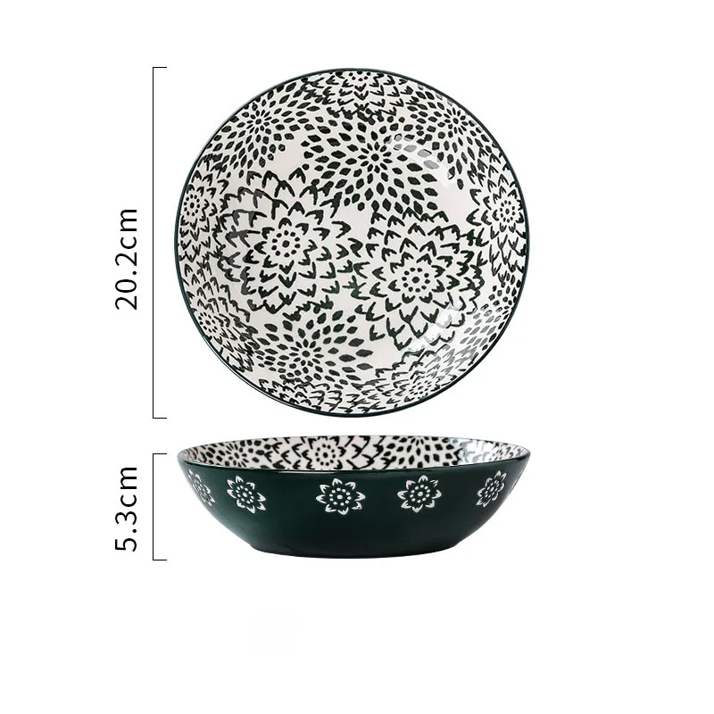 Most Popular Relief Ceramics Deeper Glaze Creative Personality Crockery Tableware Plate