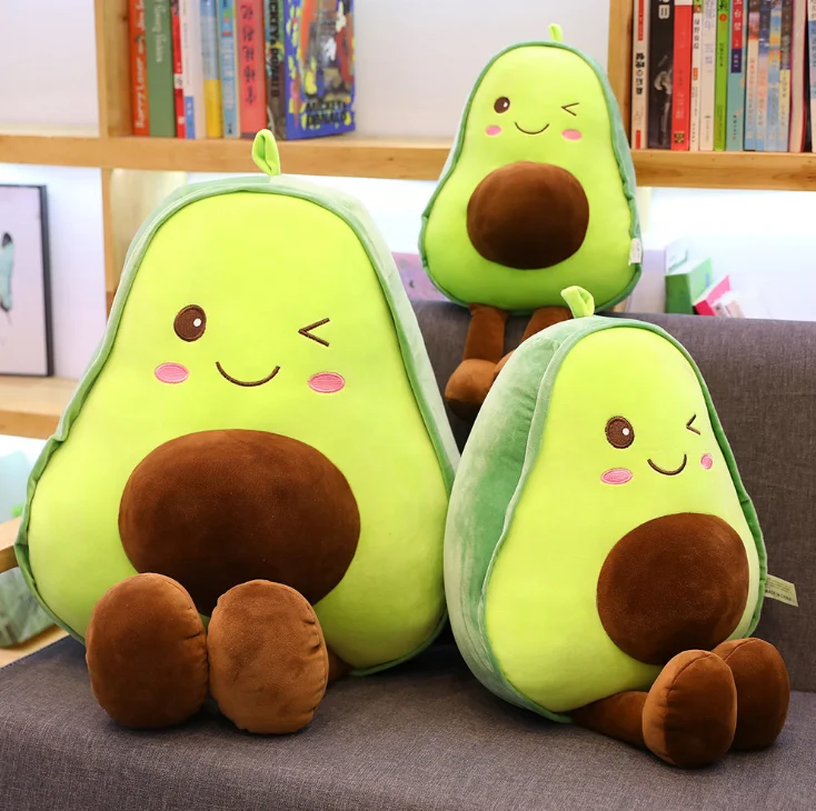 30cm Cute Soft Stuffed Avocado Fruit Plush Toy Cartoon Plant Avocado Plush Doll Boy Girl Anti-stress Pad Pillow Gift