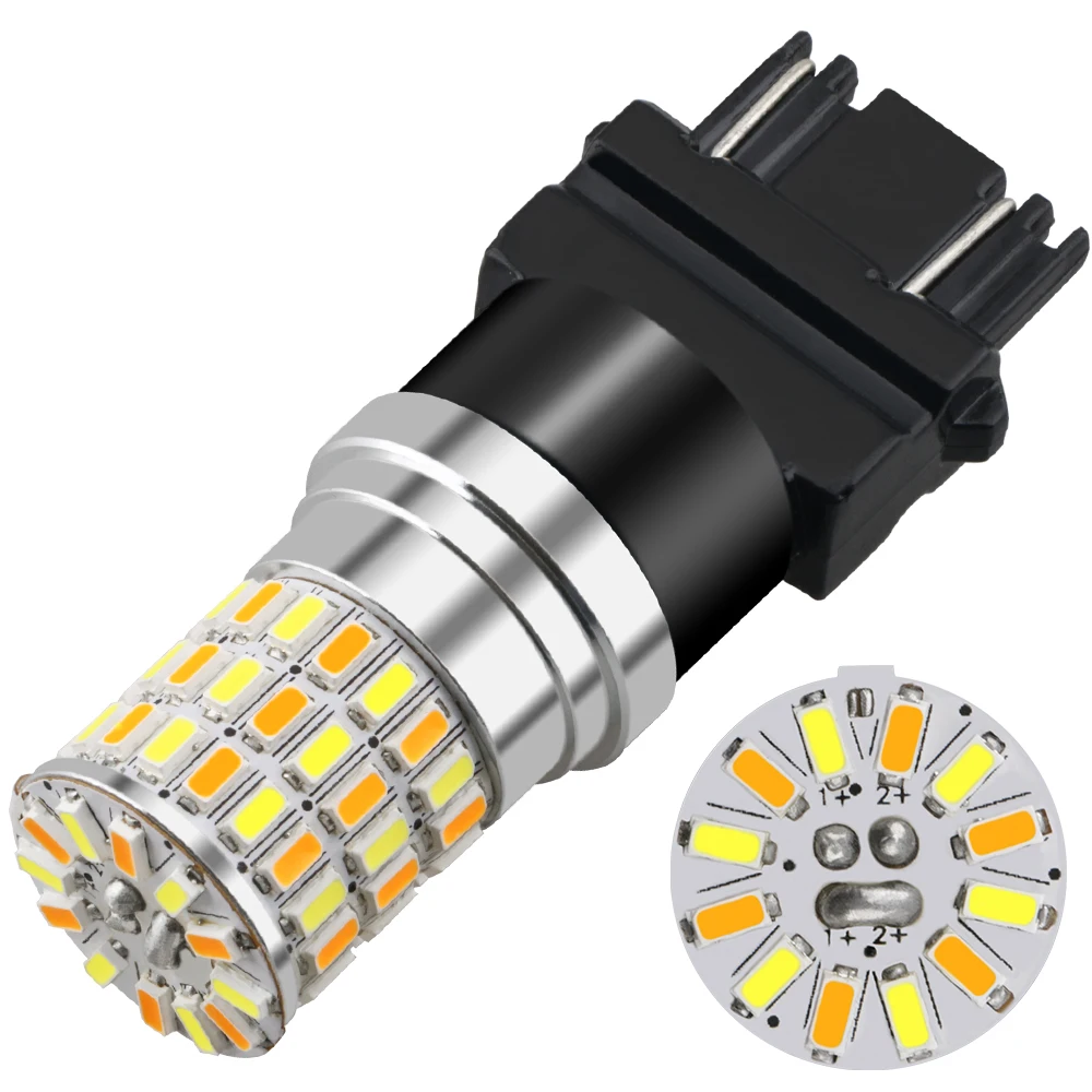Bombillo Led 3157 Automotive Bulb 7443 Led 3157 3156 White Amber Tail Stop Light Bulb 3157 T25 1156 1157 T20 7440 Dual Led Light