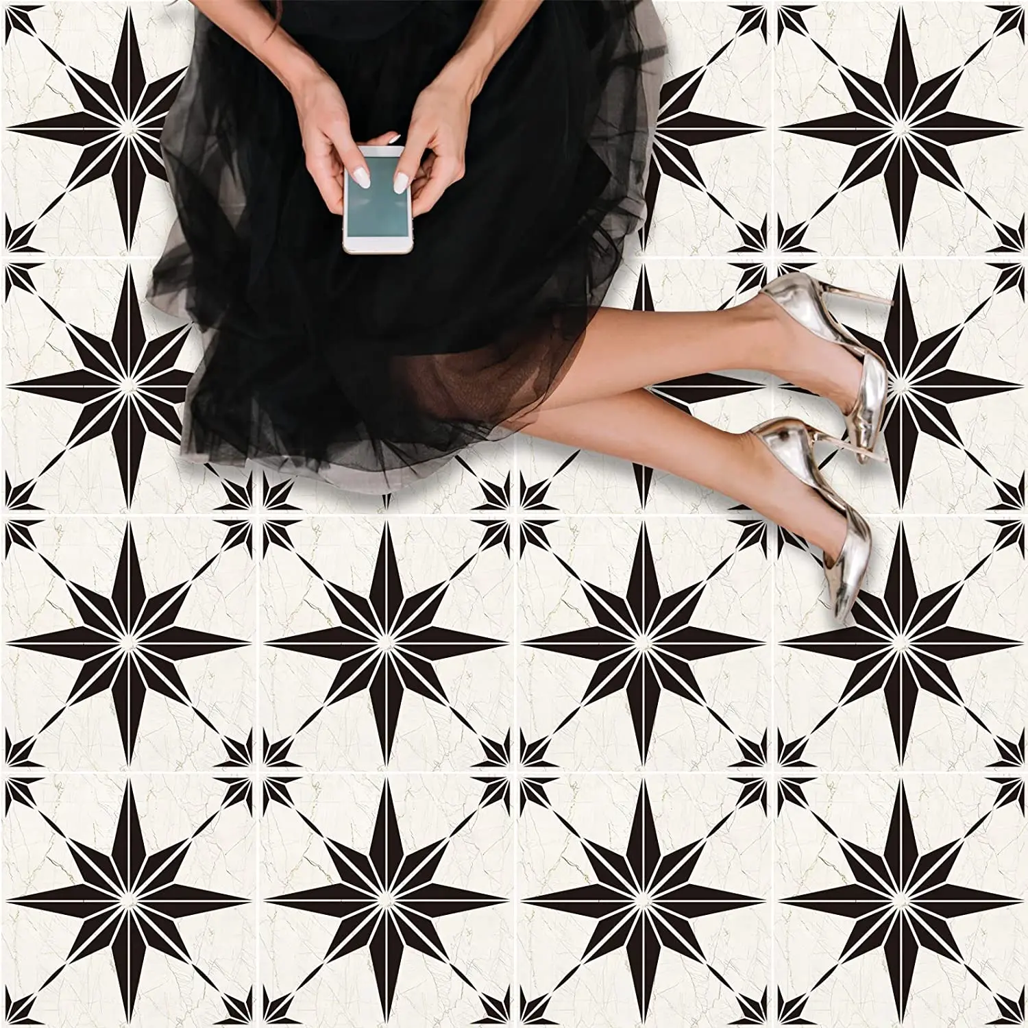 12Inch Large Size Reusable Plastic Star Floor Wall Stencil for DIY Home Painting Template Mold