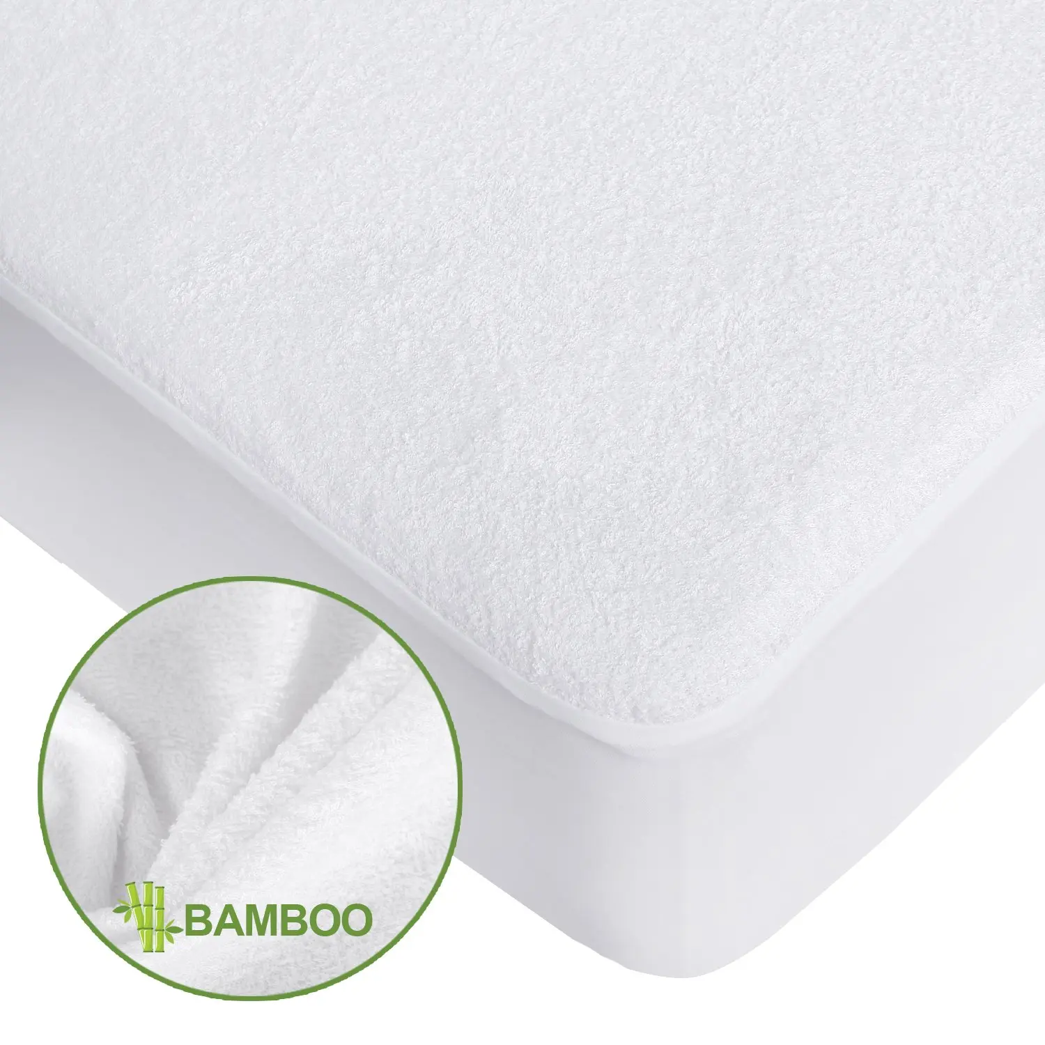 Wholesale Bamboo And Polyester Queen Size Bed Mattress Protector Cover
