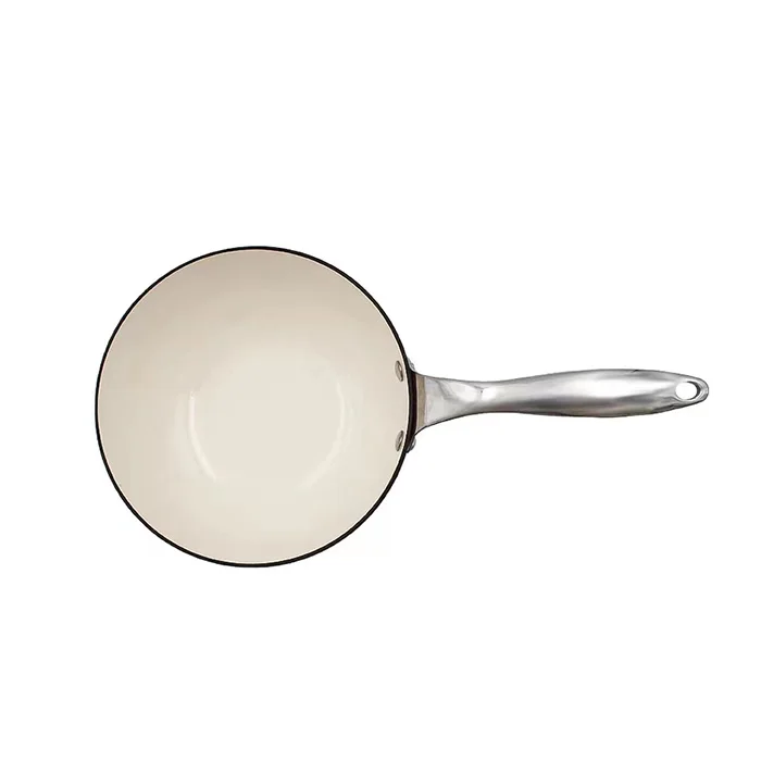 Cast iron enamel milk pan with stainless steel handle glass lid with DHL Fedex 5-15 day shipping period