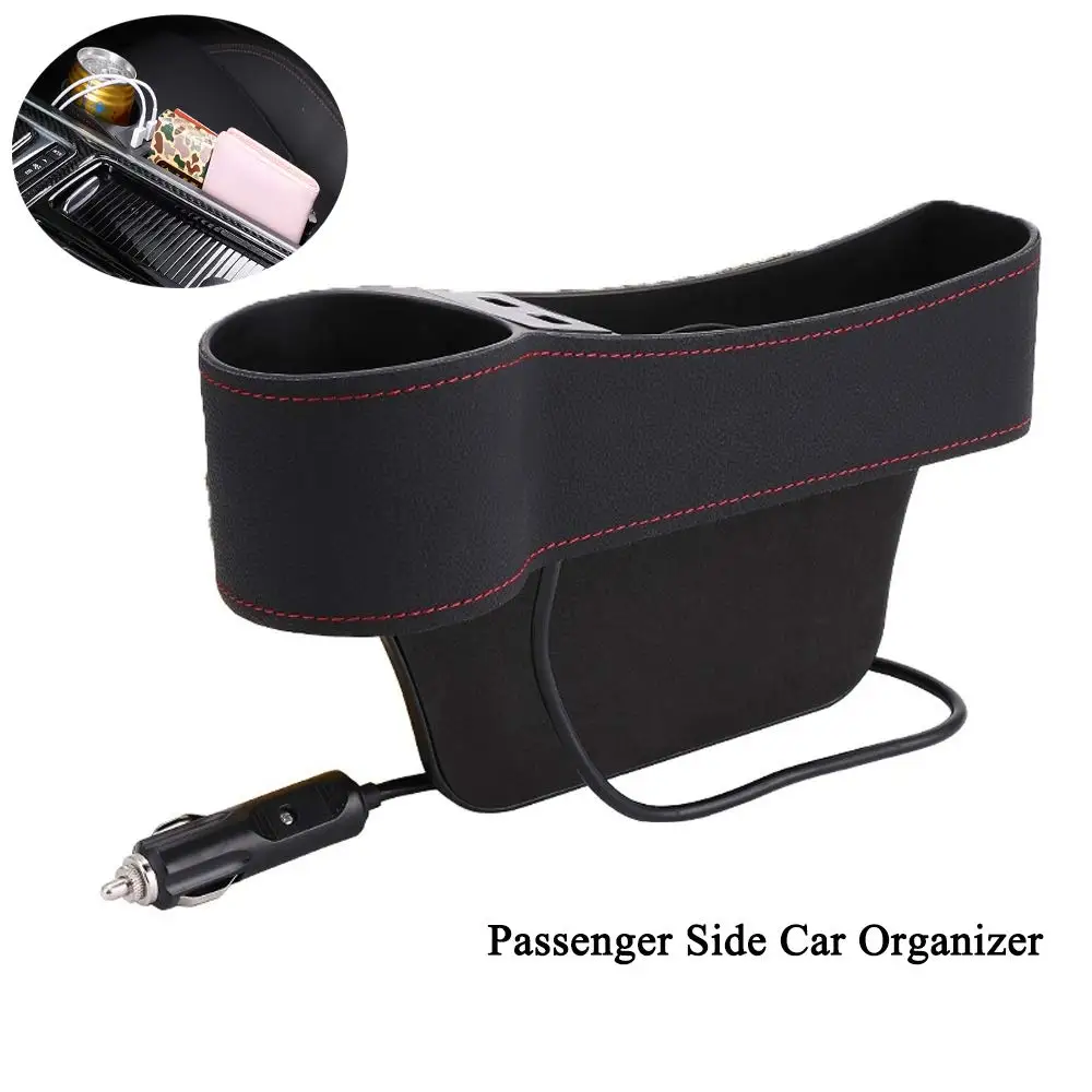 2021 Hot Directly Sells Car Seat Side Pocket Console Organizer With 2 USB Port Seat Gap Filler Car Interior Accessories