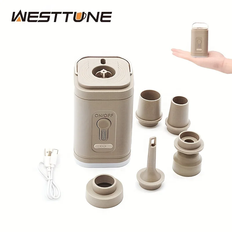 Electric Air Pump Portable Wireless Air Compressor Portable Pocket Air Pump with Camping Lantern USB Rechargeable