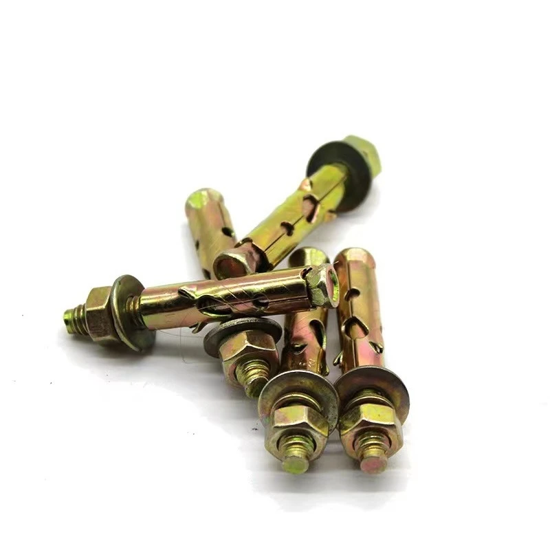 Carbon Steel Yellow Zinc Plated Galvanized Anti Skid Shark Fin Hit Sleeve Anchor With Hex Nut