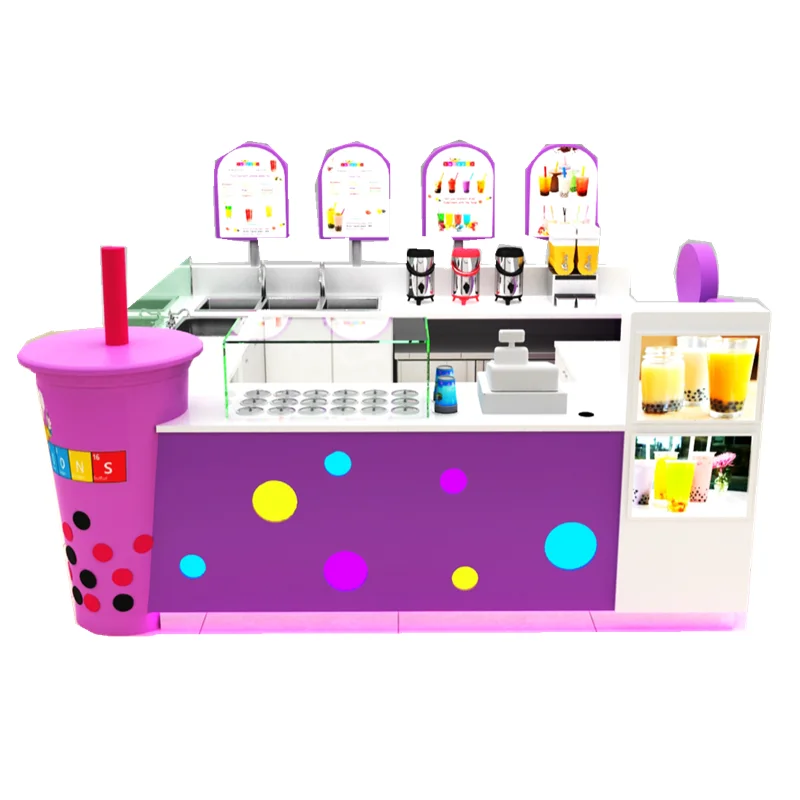2022 Modern bubble tea kiosk|fresh juice bar booth|Bubble Tea Shop counter for sale (1600459961981)