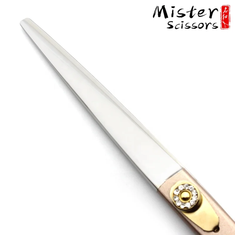 Rose Gold Baking Paint Professional Pet Grooming Scissors Kit 7.0 inch Cutting Scissors 440C Stainless Steel