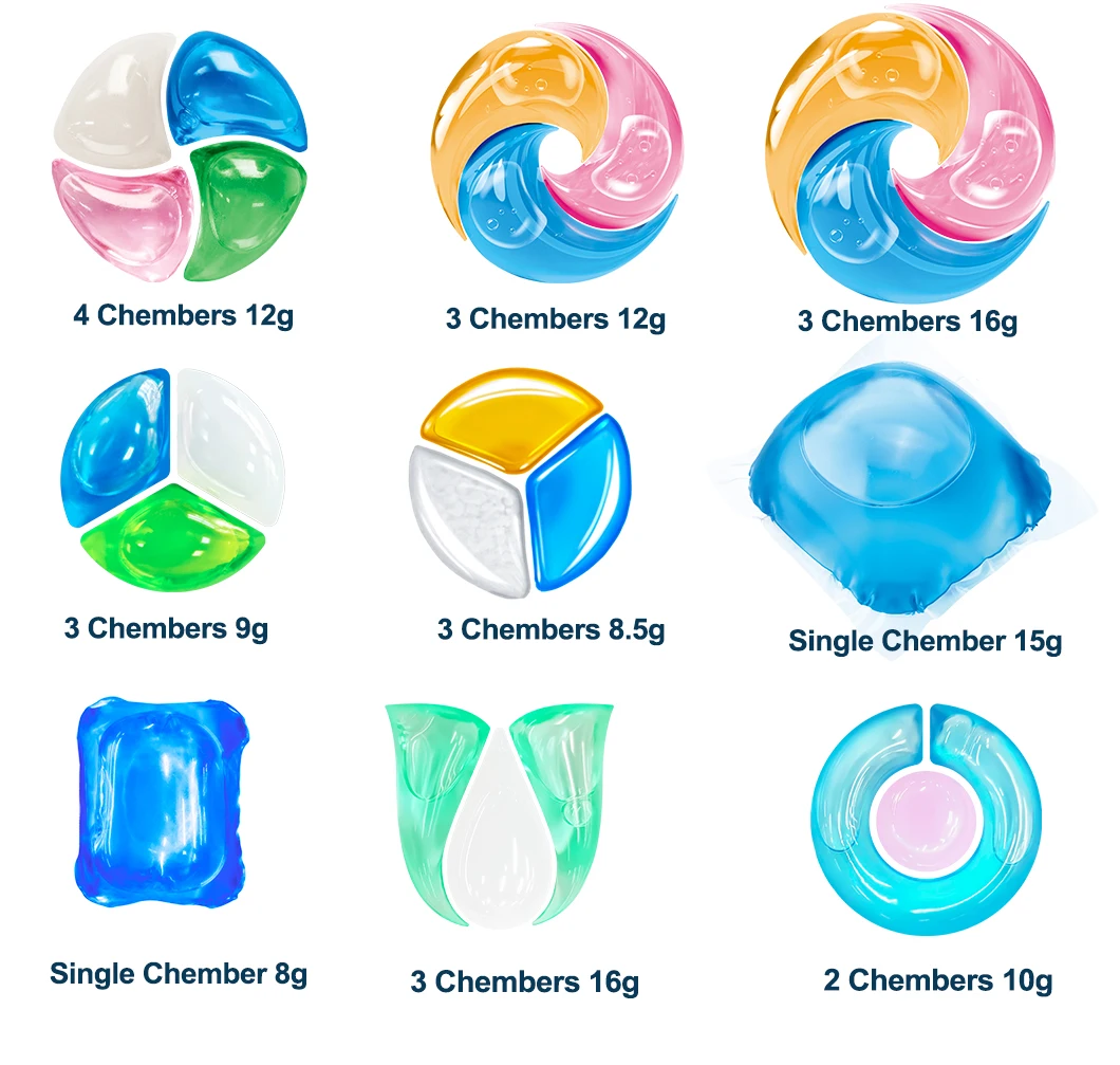 4 In 1 clothes Washing Laundry Detergent Liquid Capsules Scented Laundry Pods