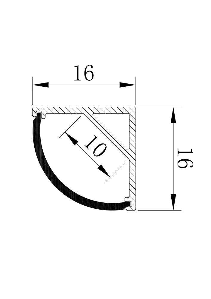 45 degree corner Aluminium led profile with Opal diffuser Chinese supplier extrusion channel
