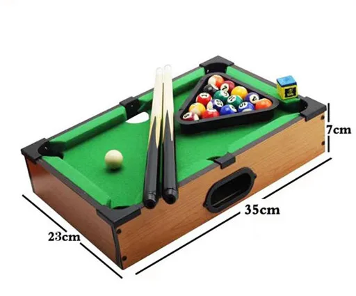 Kids Indoor Game Set Mini Wooden Snooker Table Toy Wooden Pool Table Billiards Toy