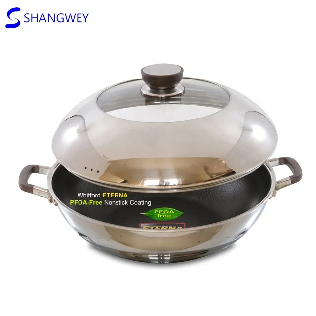 All Clad Heavy Body 3 Layer Stainless Steel Nonstick Chinese Wok Kitchenware Set