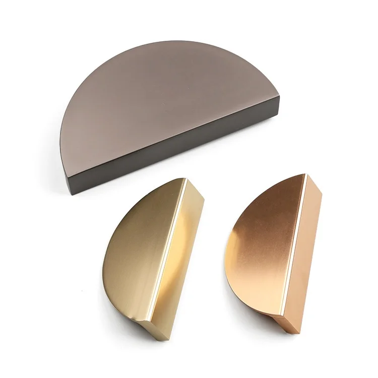 AKADA Aluminum Manufacturers Half Moon Gold Kitchen Drawer Cabinet Pull Bedroom Furniture Handles